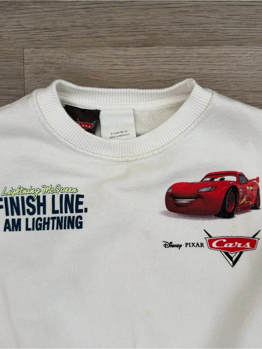 ZARA Toddler Boy Disney Lightning Mcqueen Cars Sweatshirt Size 2 years